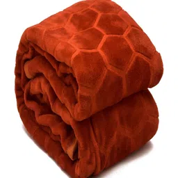 tundwal's Rust Geometric Mink Heavy Winter Double Bed Blanket image 1