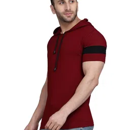 TEEFOX Colourblocked Hooded Short Sleeves Regular Fit T-Shirt image 2