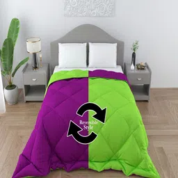 CHICERY Purple & Green Geometric Heavy Winter Double Bed Comforter-picture-32