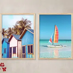 WALLLANE Brown 2 Piece Wood Wall Paintings-image-83