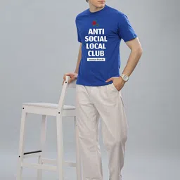 FALTU.CO Men Printed Drop-Shoulder Sleeves Pure Cotton T-shirt image 3