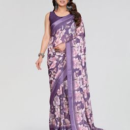Panzora Floral Poly Georgette Saree-picture-26