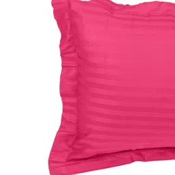 Sleeping Owls Pink Striped 210 TC Single Bedsheet with 1 Pillow Covers-picture-36