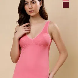 Floret Women Pack Of 2 Solid Non Padded Pure Cotton Camisoles-picture-29