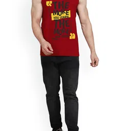 Woostro Men Pack Of 2 Printed Combed Cotton Gym Innerwear Gym Vests image 3