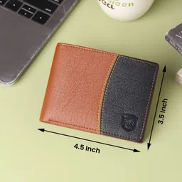 samtroh Men Casual Tan, Black Artificial Leather Wallet image 3