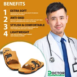 doctor health super soft Newly Launch Stylish | Cushioned | Comfortable | Breathable | Adjustable Strap Men Slippers image 5