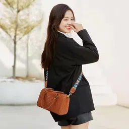 haveglam Brown Women Sling Bag Trendy Korean sling bag for women with long and adjustable handle-picture-32