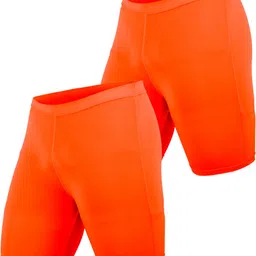 never lose Solid Men Orange Tights-picture-27