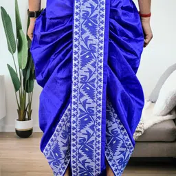 GOURI COLLECTIONS Ready To Wear Pant System Jamdani Border Embellished Men Dhoti image 2