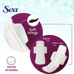 sea Pack of 72 XXL Ultra Thin Anti Bacterial,Rashes Free Cottony Soft Sanitary Pads for Women With Premium Quality Sanitary Pad image 5