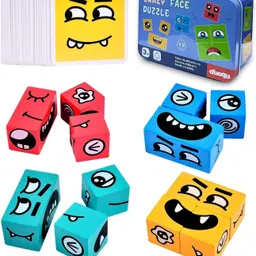 shinetoy Puzzle Wooden Face Changing Magic Cubes 16 Cubes-64 Challenge Card Montessori-picture-17