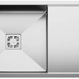 evanex 37"x18"x10" Handmade Single Bowl Sink with Drain Board 304 Grade Matt Finish Kitchen Sink for Basin | Stainless Steel Kitchen Sink Vessel Sink image 1