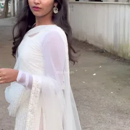 jaldeep fashion Women Embroidered Georgette A-line Kurta With Attached Dupatta image 2