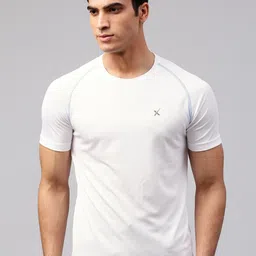 hrx by hrithik roshan Men Solid Round Neck Polycotton White T-Shirt-picture-12