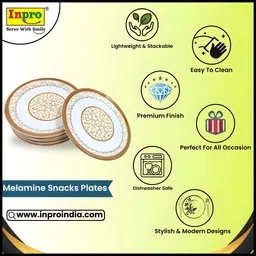 inpro Melamine Small Quarter Plate Set of 12- Perfect for Dining, Serving and Kitchen Quarter Plate image 3