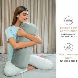 my armor Memory Foam Orthopedic Round Bolster Bed Pillow, Large Size - 25" x 9" x 9" Memory Foam Solid Bolster Pack of 1 image 3