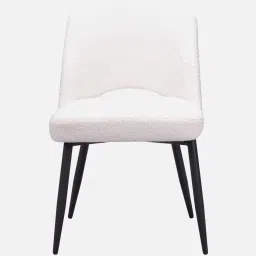 casacraft from pepperfry Nova Boucle Dining Chair In Off White Colour image 5