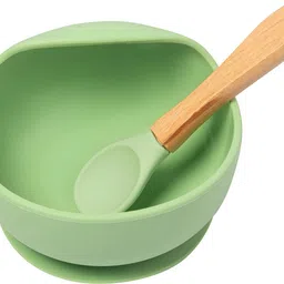 housify Unbreakable Baby Feeding Bowl & Spoon Set – Suction Bowl and Wooden Spoon - silicone-picture-10