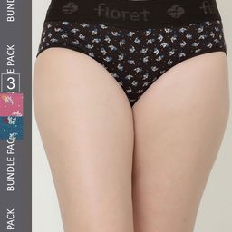 Floret Women Pack of 3 Assorted Cotton Hipsters Briefs-picture-4