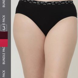 Floret Women Pack Of 3 Assorted Cotton Basic Briefs-picture-26