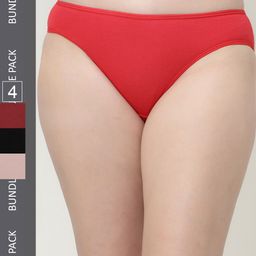 Floret Women Pack of  4 Solid Briefs-picture-24