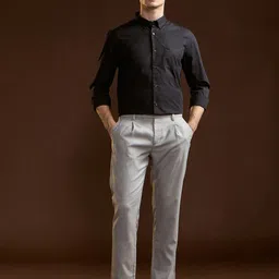 the bear house Men Regular Fit Grey Polyester Trousers image 4