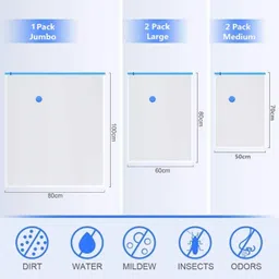 ablue clipper Reusable Vacuum Storage Bags for Clothes & Travelling Space Saver with Hand Pump Travel Storage Vacuum Bags, High Volume Storage Vacuum Bags image 2