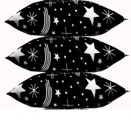 saloni Premium Blue Star Printed Microfibre Solid Body Pillow Pack of 3-picture-19