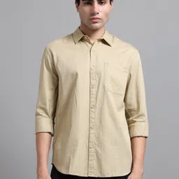 proword Men Slim Fit Solid Spread Collar Casual Shirt image 1