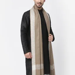 WEAVERS VILLA Poly Wool Self Design Men Shawl image 3
