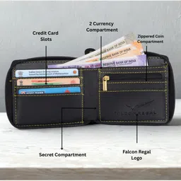 falcon regal Men Trendy Tan Artificial Leather Wallet image 4