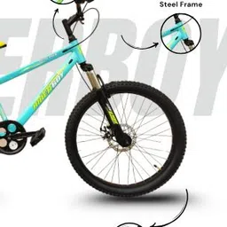 riderboy SPIKE 24T MTB Cycle for Boys With Dual Disk Brakes 85% Pre Fitted Stylish Design 24 T (inch) Mountain Cycle image 3