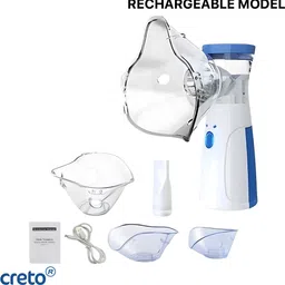 CRETO Portable Rechargeable (Inbuilt Battery) Mesh Nebulizer for Adults and Kids Nebulizer-image-55