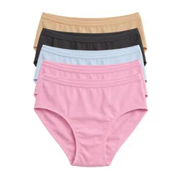 Munns & Mars Women Pack of 5 Solid Mid-Rise Anti Bacterial Hipster Brief image 4