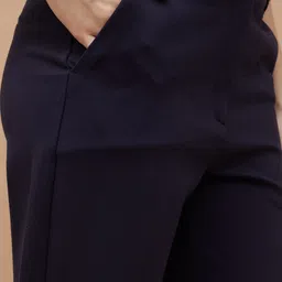 CODE by Lifestyle Women Tapered Fit Easy Wash Flat-Front Formal Trousers image 2