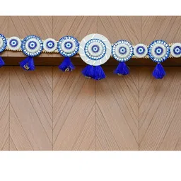 eCraftIndia Blue & White Evil Eye Textured Toran image 3