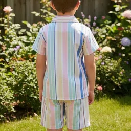 TOONKY Boys Striped Shirt with Shorts image 2