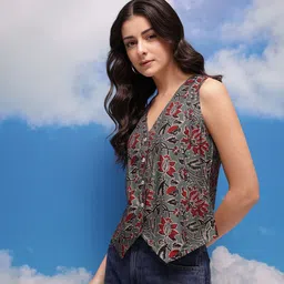 CORSICA Floral Print Ethnic Top image 4