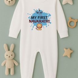 BLUSHES Infants Navaratri Printed Pure Cotton Romper-picture-29
