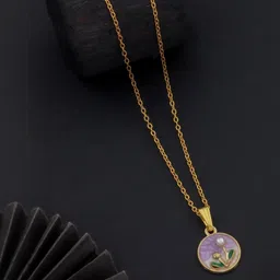 SZN Set Of 2 Gold-Plated Floral Shaped Pendants With Chains image 2