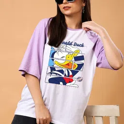 SWIFTLY Women Donald Duck Printed Bio Finish T-shirt-picture-41
