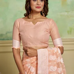 KAYOMMI Paisley Woven Design Pure Cotton Banarasi Saree image 5