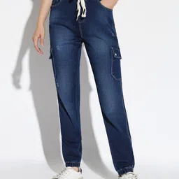 SHOWOFF Women Comfort Jogger Light Fade Acid Wash Stretchable Regular Fit Jeans-picture-20