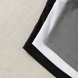 BAESD Pack Of 3 Ribbed Round Neck Sleeveless Tank Crop Top image 5