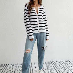 StyleCast Women Striped Cardigan Sweaters-picture-32