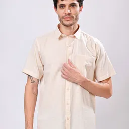 Stylox Men Solid Spread Collar Cotton Casual Shirt-image-30