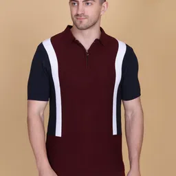 Dzant Striped Polo Collar Pure Cotton T-shirt-picture-56