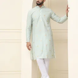 SOJANYA Men Leheriya Striped Kurta image 5