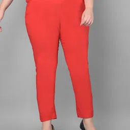 Comfort Lady Women Plus Size Solid Mid-Rise Casual Regular Trouser-image-51